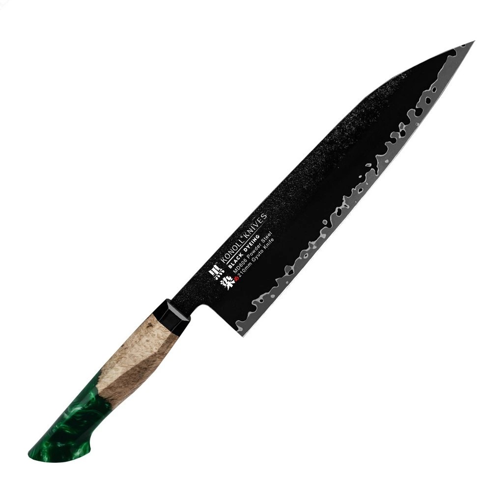 foto Kuchy�sk� n�� Chef/Kiritsuke 210 mm Konoll Black Dyeing